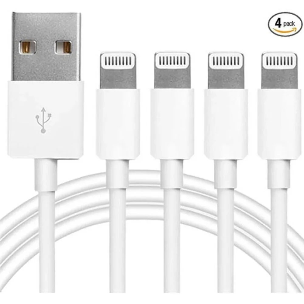 4Pack [Apple MFi Certified] Charger Lightning to USB Charging Cable Cord